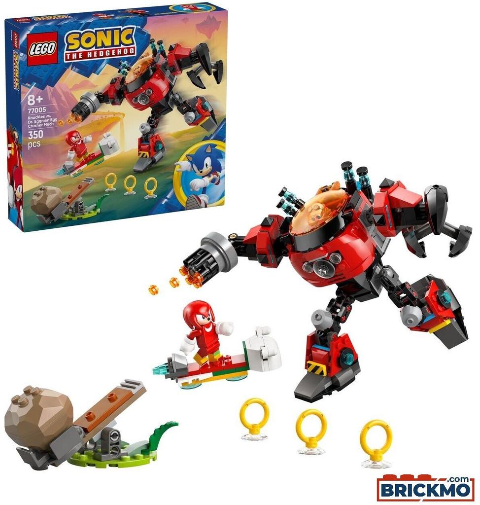LEGO Sonic The Hedgehog Building Set – Knuckles Vs. Dr. Eggman's Egg Breaker Mechs (77005)