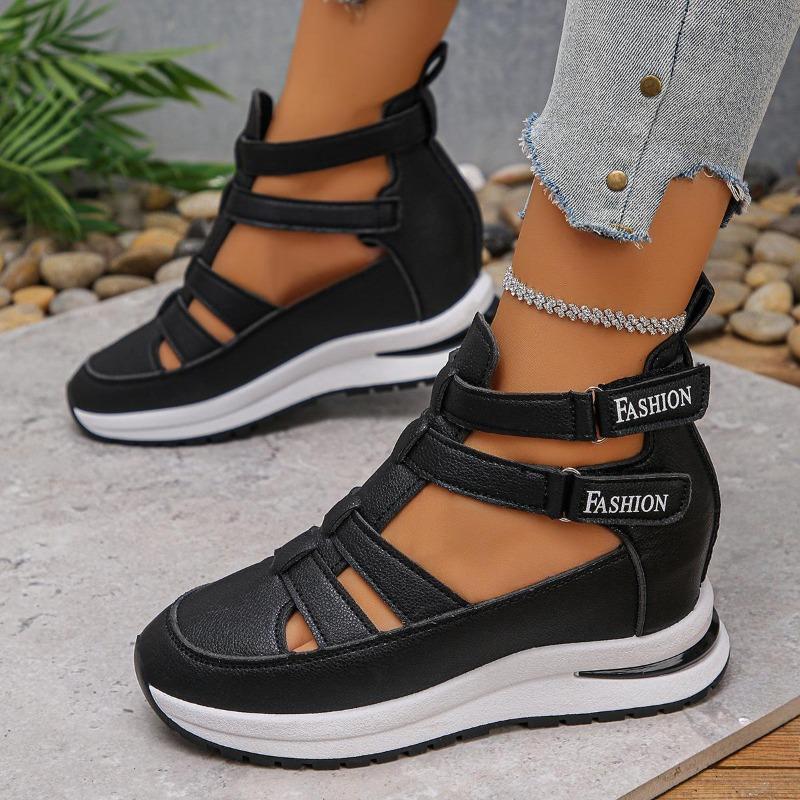 Summer New Women's Platform Sandals Breathable Peep-Toe Wedge Shoes with Magic Strap Comfortable Thick Sole for Women Plus Size 44