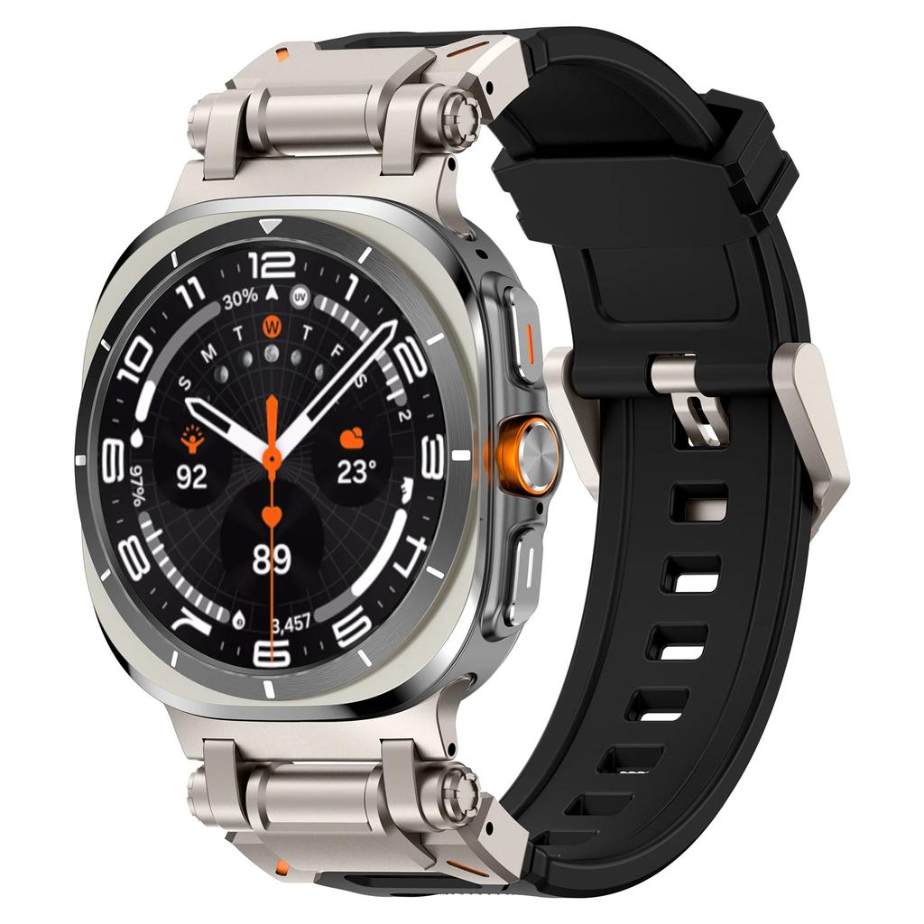 Gummiband för Samsung Galaxy Ultra Watch 47mm Sport Herrarmband för samsung GALAXY ULTRA 7 47MM Inget Mellanrum Rostfritt Stål Klockarmband