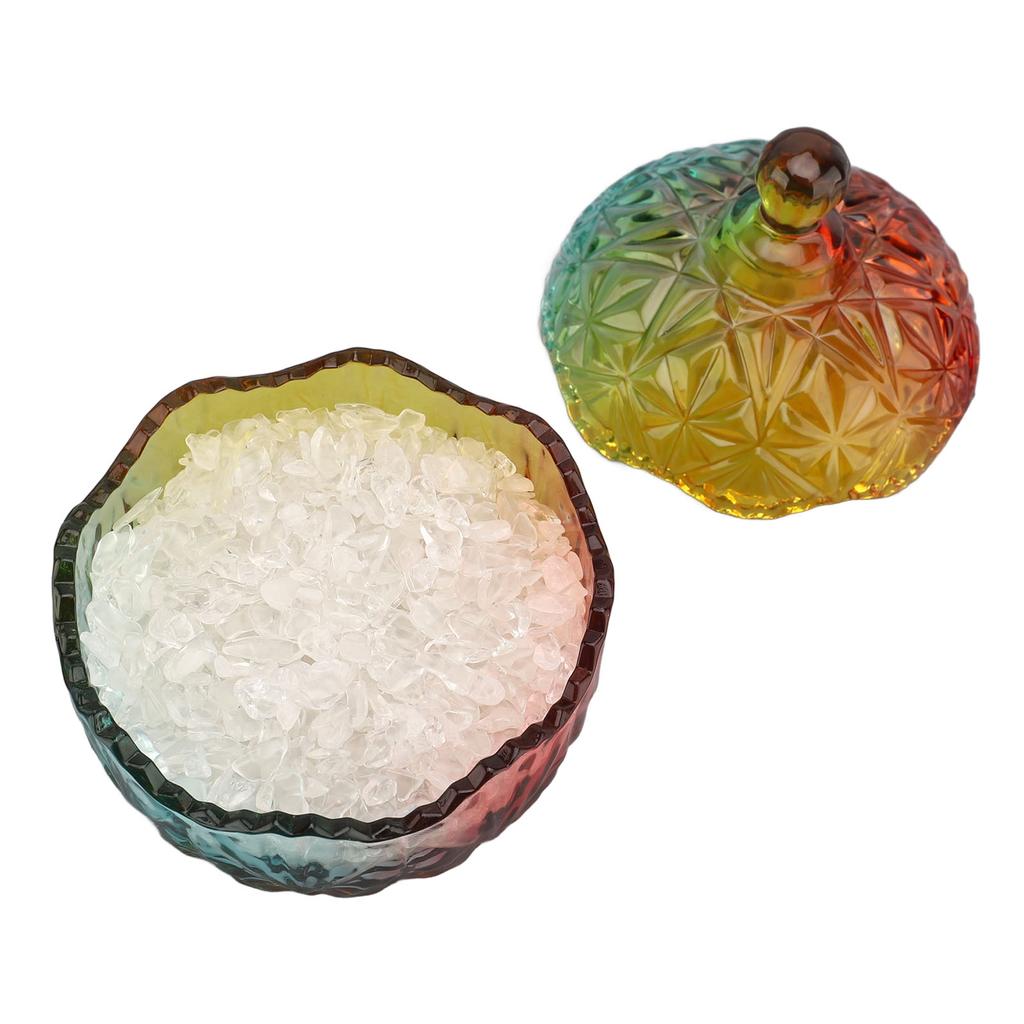 Crystal Degaussing Candy Jar Exquisite Storage Bowl with Lid for Aroma Stone Jewelry Gift