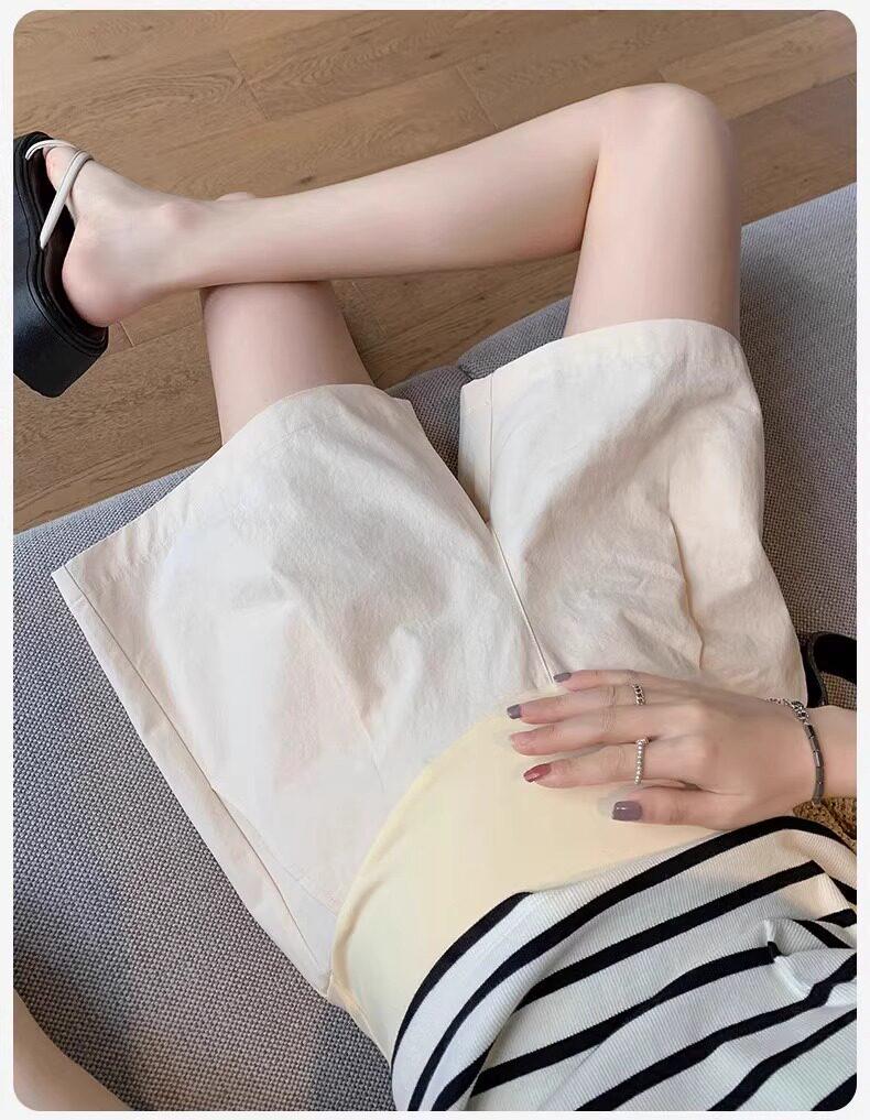 2026 Summer Maternity Wide-Leg Shorts - Lightweight Casual Wear for Petite Women