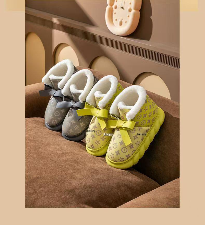 Women's Warm Waterproof Velvet-Lined Snow Boots - Non-Slip, Fashionable Thick Sole