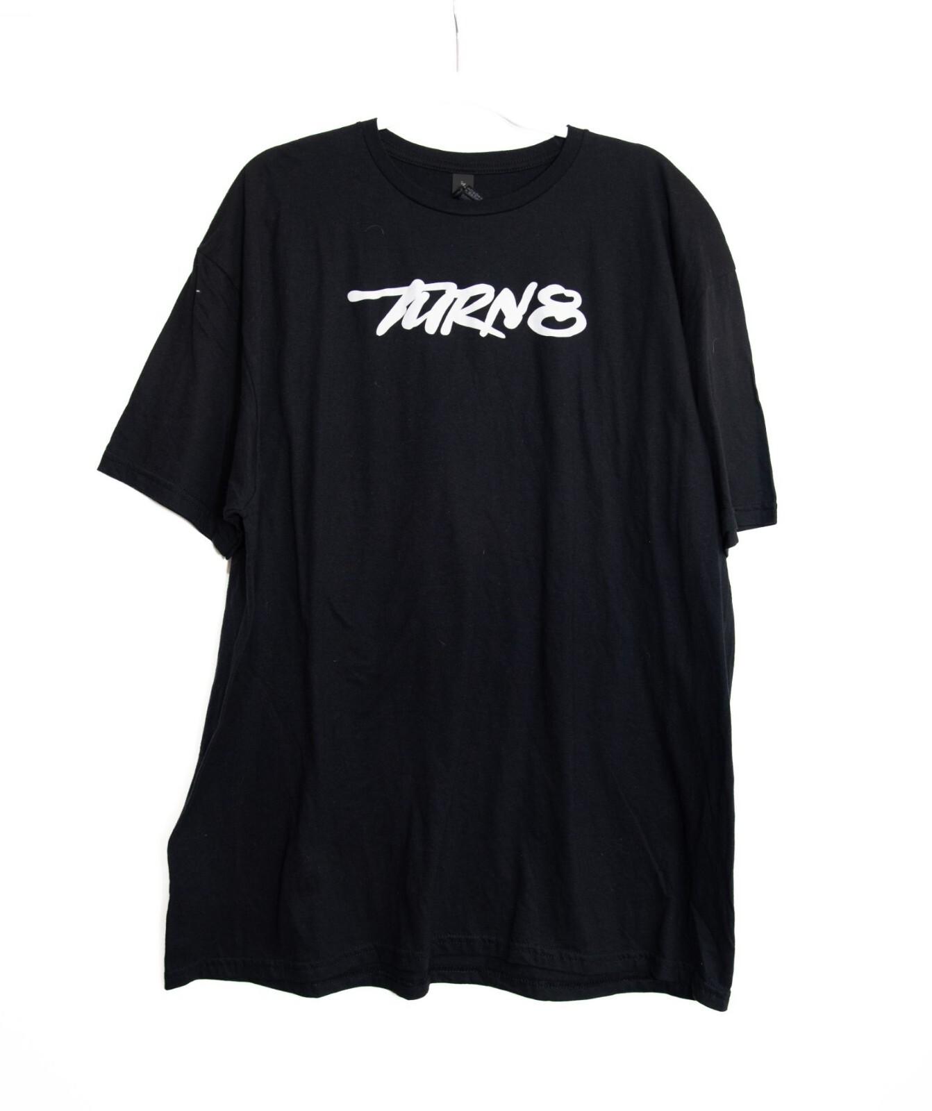 Turn8 Black Short Sleeve Crewneck T-Shirt With Logo Graphic 2XL XXL