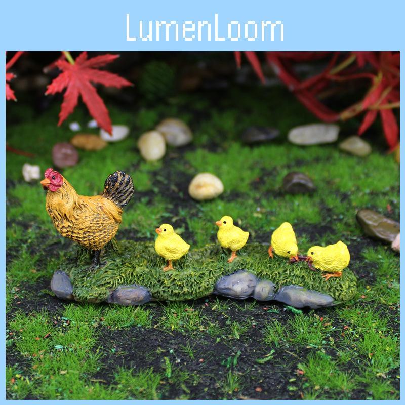 Mother Hen And Chick Miniatures Garden Resin Animal Decor For Housewarming Gift