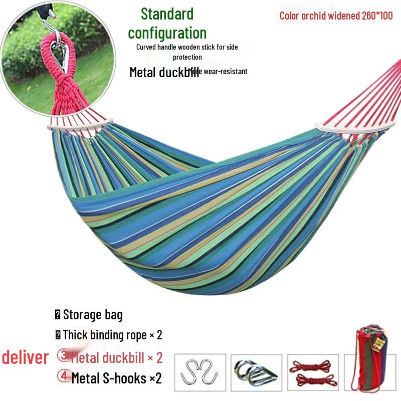Double Outdoor/Indoor Hammock Bed: Adult Swing, Hanging Rope Chair & Rocking Net for Sleeping