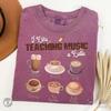 Music Teacher Shirt, Music Class Tee, Cute Band Teacher Tshirt, Coffee Lover Music Teacher Tee, Piano Teacher Gift, Musician Womens