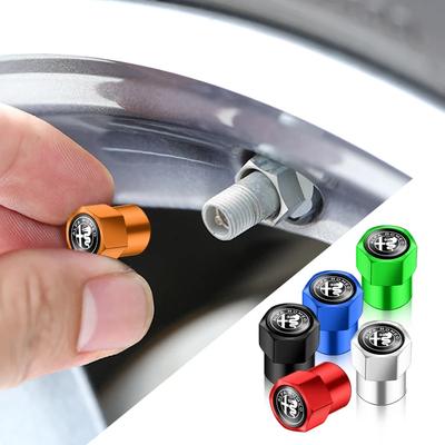 4Pcs 3D Metal Tire Valve Caps Car Tyre Air Stems Cover For Giulia Stelvio Giulietta 156 159 147 Mito Tonale Brera Dis