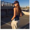 Women's Casual Halter Neck Top Slim Fit Sleeveless Solid Color Basic Camisole