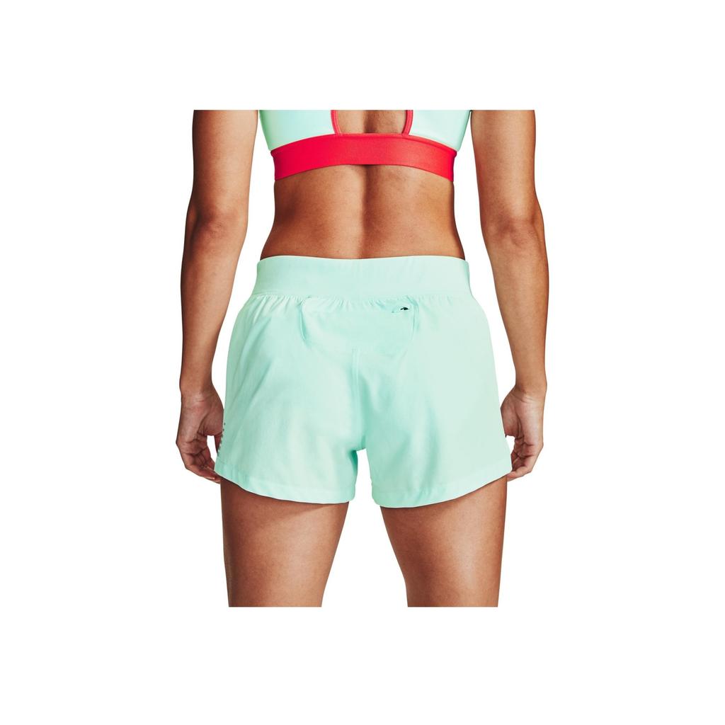 Under Armour Solid Color Logo Reflective Breathable Fitness Running Training Shorts Women Shorts Green 1342856-403