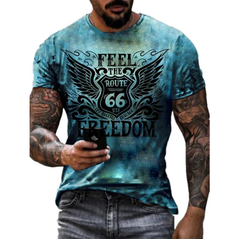 ROUTE 66 American flag flag T-shirt shirt muscle shirt costumes polyester S