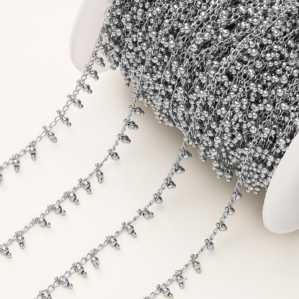 

1Meter/Pack 14K/18K Gold Color Plated Metal Brass Beads Bulk Cable Chains For DIY Necklace Jewelry Bracelet Making Accessories платиновий