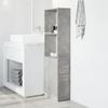 VidaXL Armoire de salle de bain étroite avec roulettes gris béton, armoire de salle de bain haute, rangement de salle de 855298