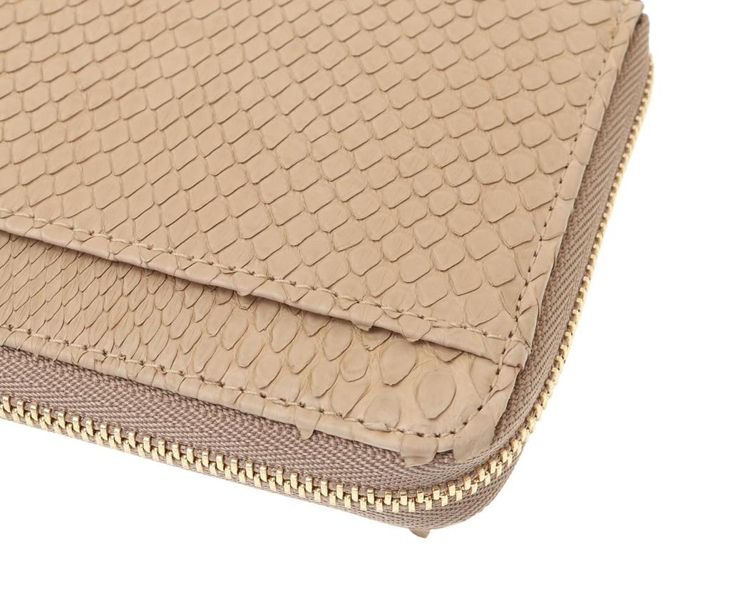 Travel Wallet Gray Python Sand Beige [Genten]