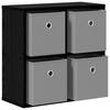 Sideboard with Drawers Black Oak Effect 49.5 x 22 x 47 cm