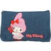 Yasuda Tsusho Sanrio Denim Sagara Broderad Necessär med My Melody Karaktärsbroderi, Denimmaterial, Förvaring av Småprylar, Multi-Necessär, Ca. H16