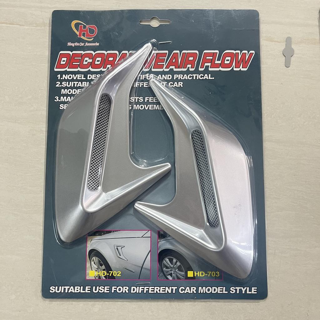 2 Pcs Plastic Car Side Air Outlet Flow Mudguard Car Modification Supplies Shark Cheek Air Intake Trim Fake Hood Vents