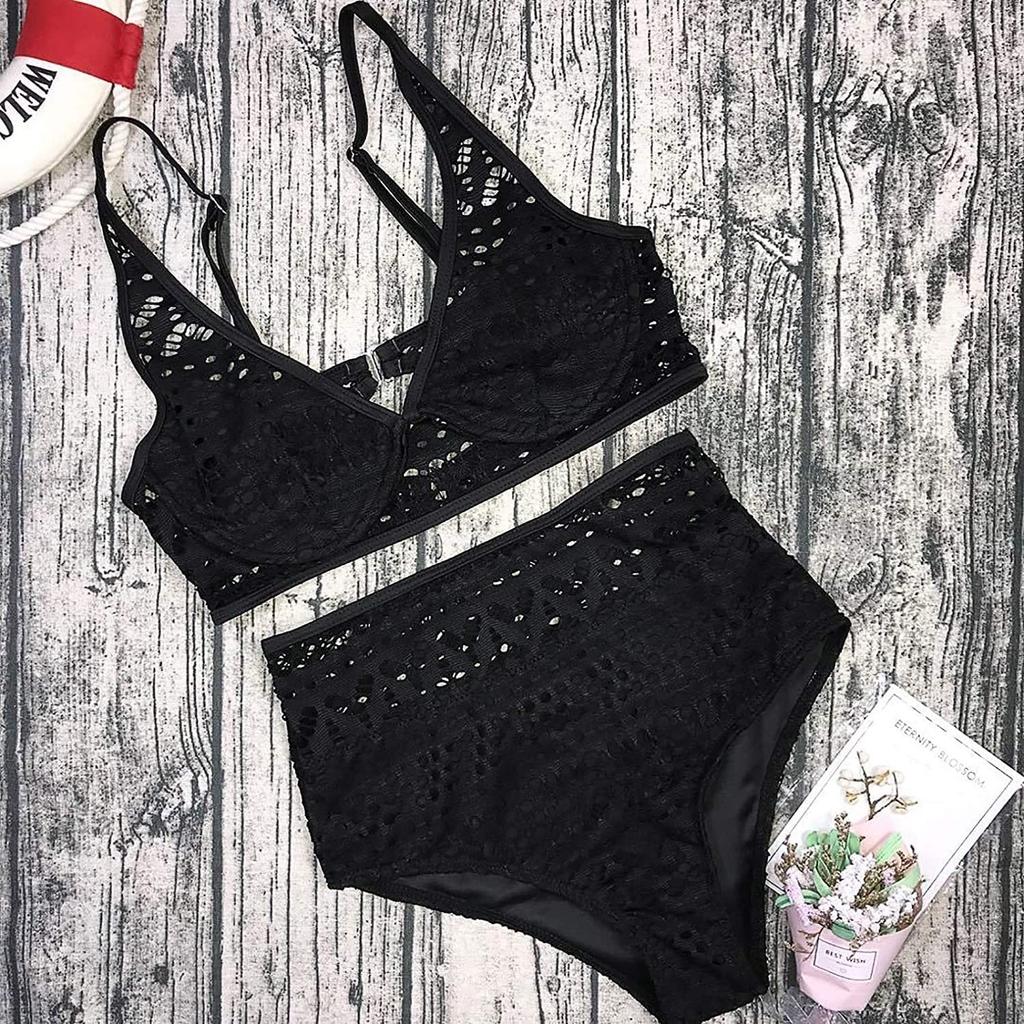 Two-piece Swimsuit, Black Bikini Set, Top and Bottom, Shaping Size M Two-piece Swimsuit, Black Bikini Set, Top and Bottom, Shaping Size XL