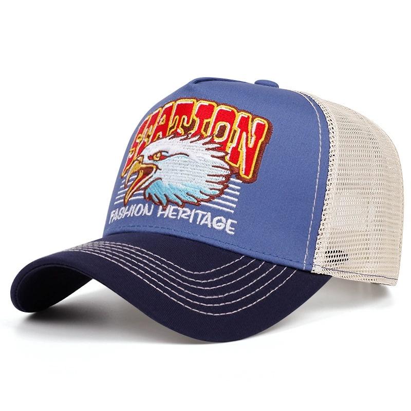 Hot Sale Unisex Baseball Cap Classic STATION Letter Pattern Mesh Cap Men And Women Breathable Streetwear Summer Trucker Hat