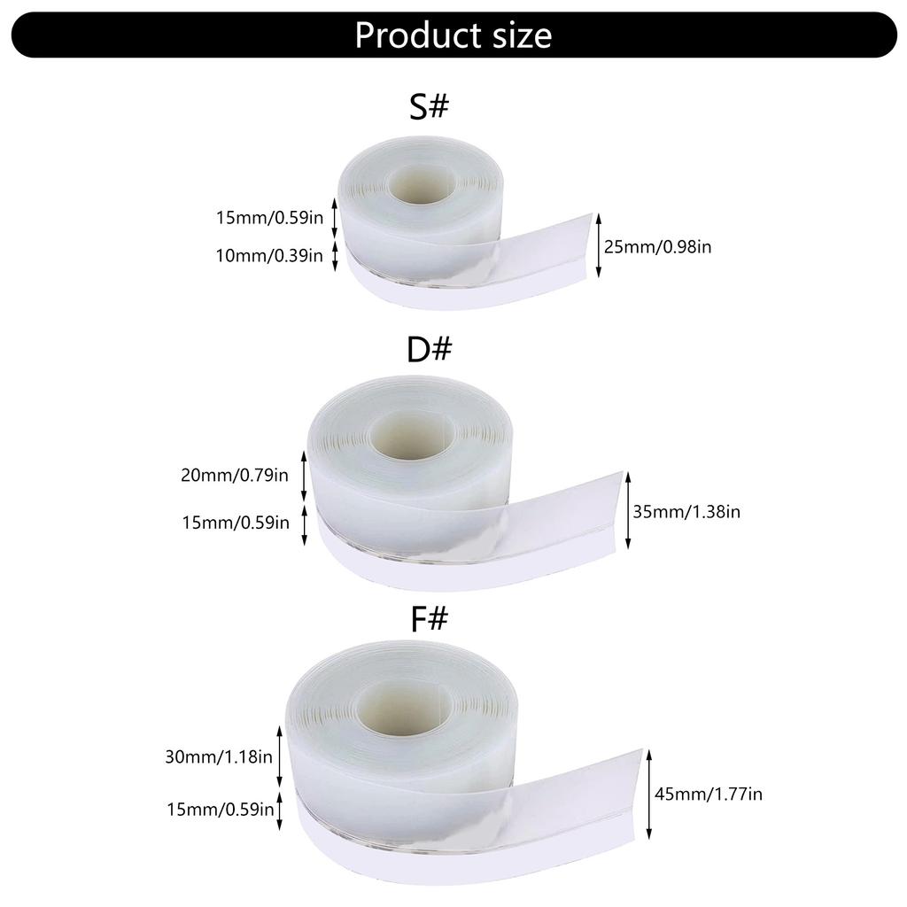 Clear 10M Silicone Door Bottom Seal Strip Tape Weatherproof Soundproof Stripping Tape 1 Roll for Gaps in House & Shower