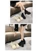 2025 Spring Women's Mary Jane High Heels: New Fashion Platform Chunky Lace-Up Leather Dress Shoes