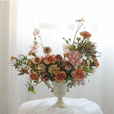 Artificial Flowers Metal Vase Indoor Container Flower Pot Table Er for Decoration