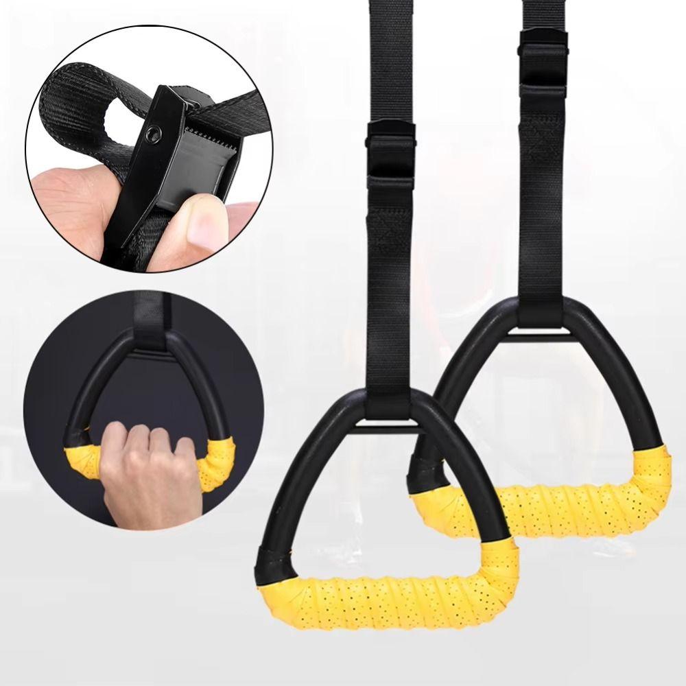 Arm Strength Gymnastic Rings Non-Slip Strength Training Ring Pull up Handle Rings  Home Exercise