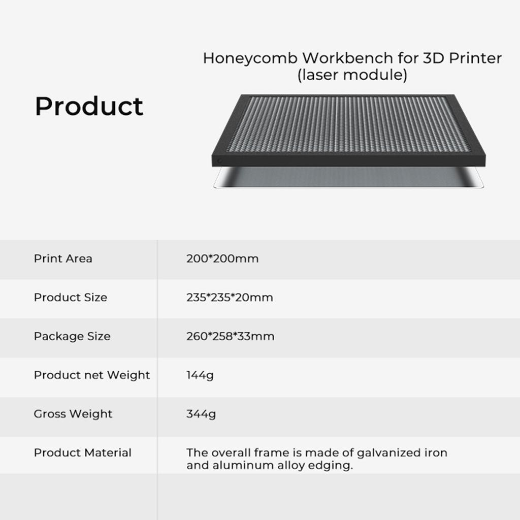 Creality Laser Engraver Honeycomb Working Table Workbench 235x235mm Aluminum Panel Board Platform for Laser Machine