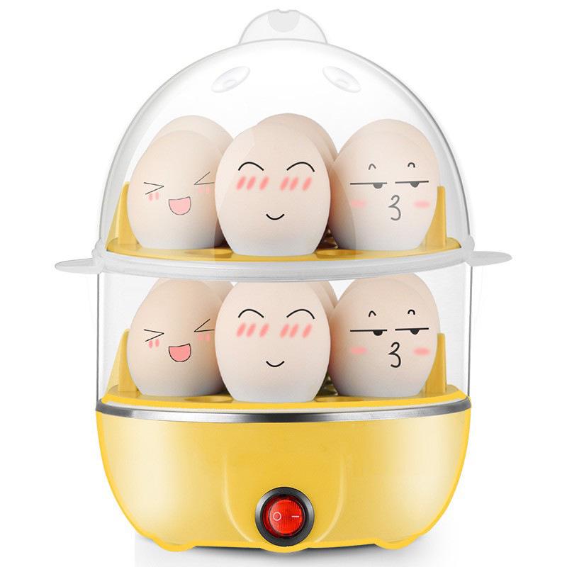 Compact Dual-Layer Stainless Steel Egg Steamer & Breakfast Maker