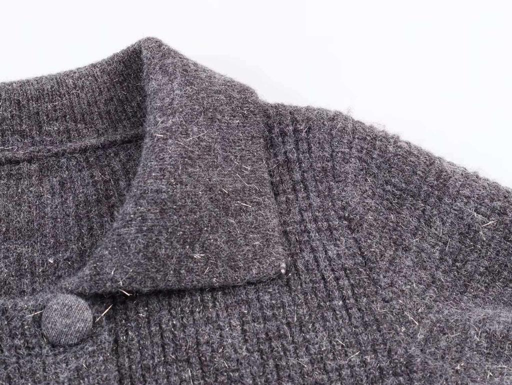 Double-Breasted Sweater Coat: European & American Style Women's High-End Fashion