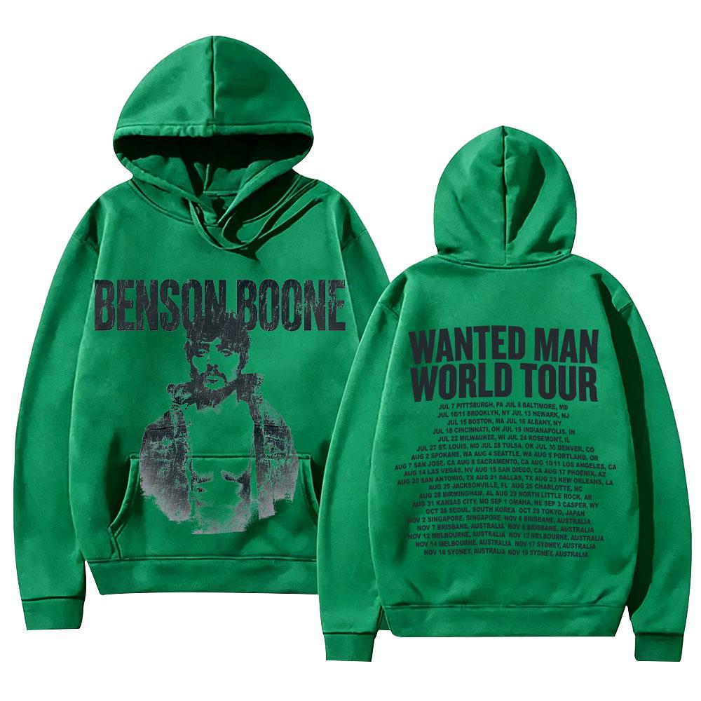 Benson Boone Merch Sweatshirts Wanted Man Asche Hoodie Mode High Street Kapuzenpullover Unisex Vintage Ästhetik Grafikdruck Pullover