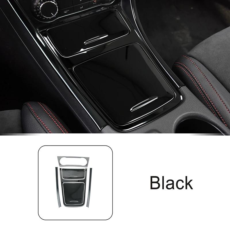 Carbon Fiber Color Car Console Gear Shift Water Cup Panel Cover Trim For Mercedes Benz A Class W176 CLA C117 GLA X156 2013-2018
