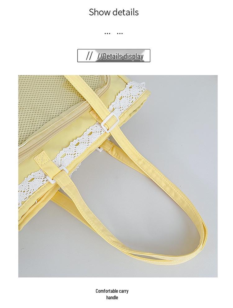 Japanese Style Transparent Anime Badge Tote - Cute Shoulder Crossbody Bag for Women & Students