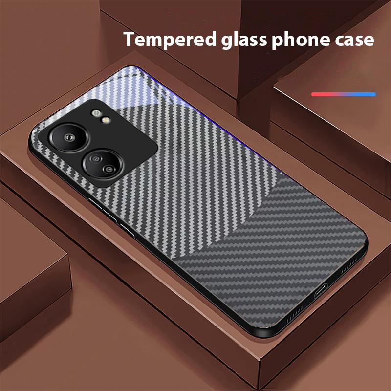 

Двухцветные полосы для Xiaomi Redmi 13C Note13 12 Pro Plus 5G Note 9 13T Pro POCO X6 F5 F6 Черный Чехол для телефона из закаленного стекла For Redmi 9A