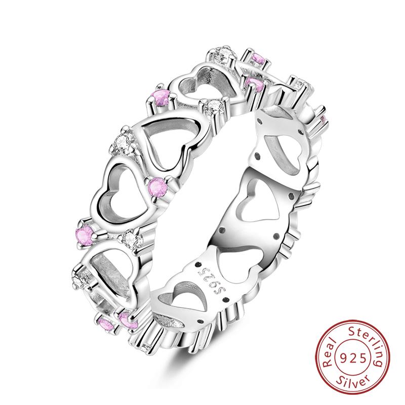 925 Silver Heart Shaped Infinite Minimalist Rings Hollow Celtic Knot Rings For Women Elegant Engagement Wedding Jewelry