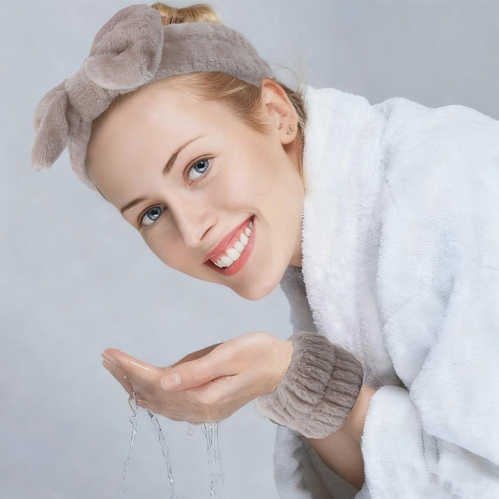 Cute Butterfly Hair Tie Flannel Headband for Face Washing - Women's Soft, Sticky Hair Accessories