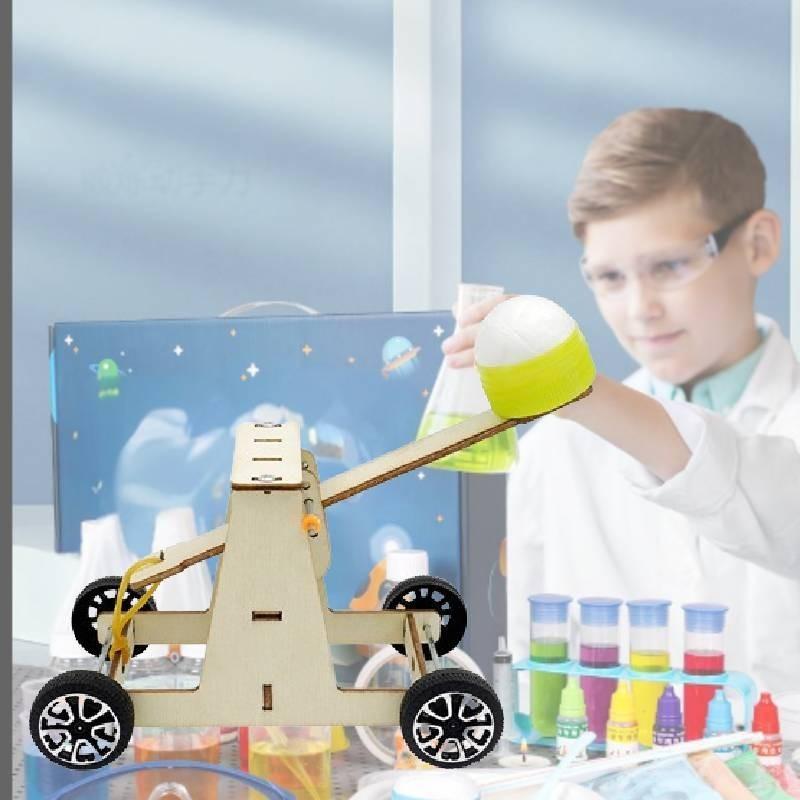 Katapult aus Holz zum Selberbauen – Wissenschaftliches Experimentiermodell – Spielzeug für Kindergartenkinder – Pädagogisches, handgefertigtes Bastelprojekt