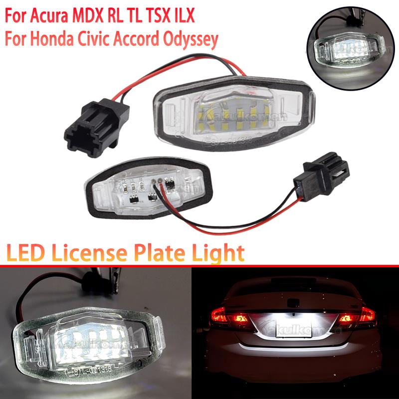 LED Kennzeichenleuchte Weiß Für Honda Civic 01-15 Accord 4D 03-17 Odyssey 00-04 Pilot 03-08 Acura MDX RL TSX RDX TL ILX