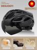 Yu Zhaolin's Premium Bicycle Helmet with Integrated Goggles, One-Piece Riding Helmet for Men and Women, Mountain and Road Safety Helmet