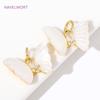 18K Gold Plated Natural Shell Butterfly Pendant Brass With Zircon Pendant Charms For DIY Necklace Jewelry Making Supplies