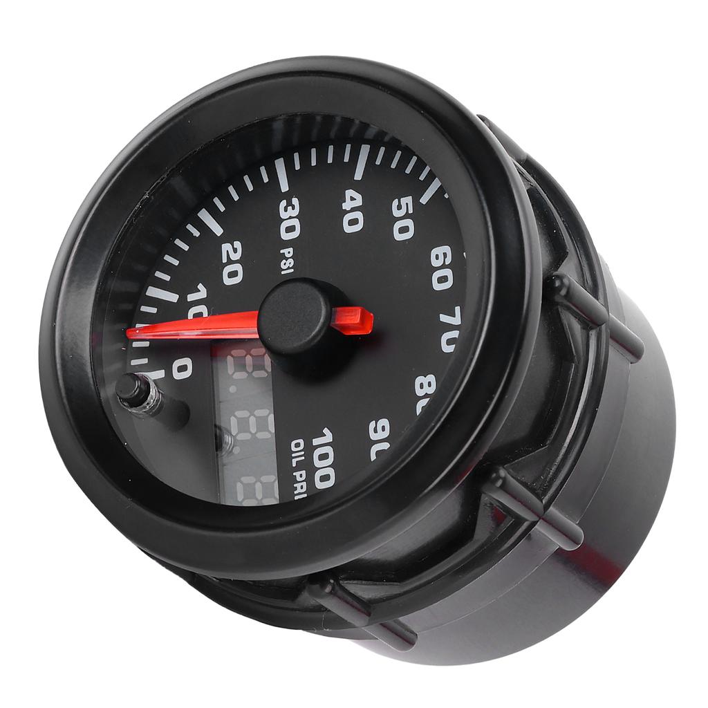 12V 2in Oil Pressure Gauge 0100PSI Meter 7 Colors LED Display with Sensor Universal for Car
