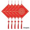 Red Fu Character Pendant: Festive Fan & Lantern-Shaped, Hard Card Design for Spring Festival (Semi-Ripe, Thickened)