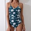 Blumen Badeanzug Damen Einteiler Sexy Vintage Bademode Weiblich Rückenfrei Strandbekleidung Badegäste Baden Schwimmen Badeanzug
