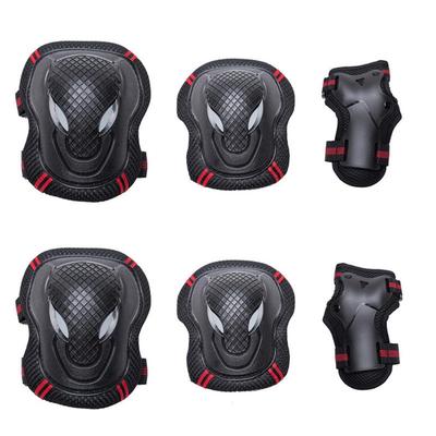 Ideamall Protector Bicycle Skateboard Gear Protective Pads Wrist Elbow Knee Red Set Size 6-Piece (S (Height 110-160cm))