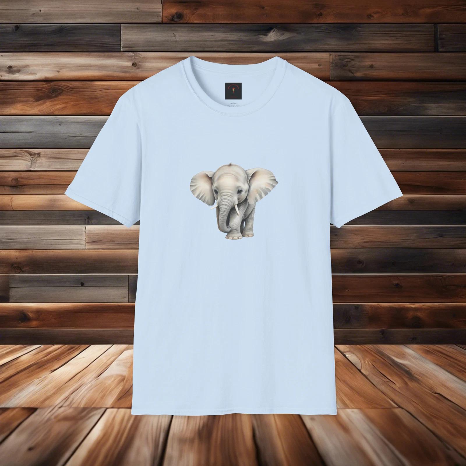 Cute Bany Elephant Unisex Softstyle T-Shirt L