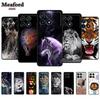 Etui na telefon ze zwierzętami dla Poco F6 Tylne Etui Ochronne Silikonowe Miękkie Pokrowiec TPU Funda dla Xiaomi Poco F6 F 6 Pro Lwy Wilk Czarne Etui