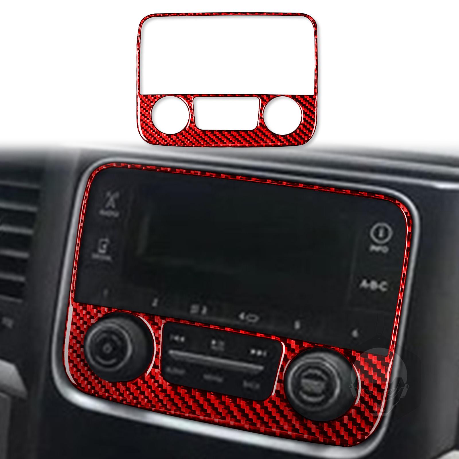 

For Dodge Ram 1500 2500 3500 2013-2018 Accessories Real Soft Carbon Fiber Interior Central Navigation Screen Cover Trim Sticker