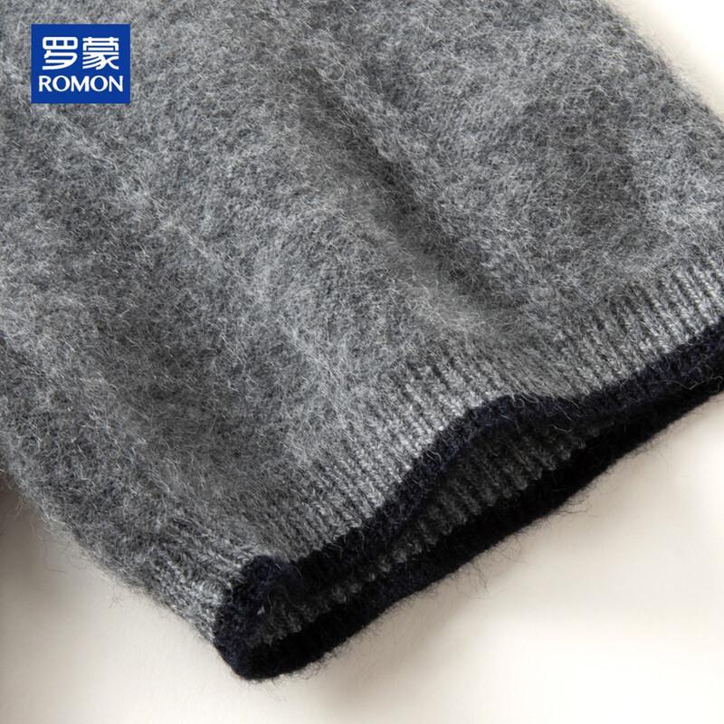 ROMON Men's Short-Sleeve Merino Wool Blend Crew Neck Sweater