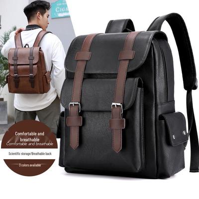 Zaino da Uomo in Pelle di Grande Capacità Stile Coreano - Zaino da Viaggio e Scolastico Casual