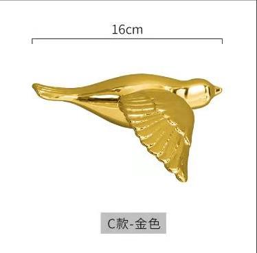 Golden Bird Wall Decoration Background Wall Simulation Bird Suspended Structure Pendant Hanging Decoration Home Decoration