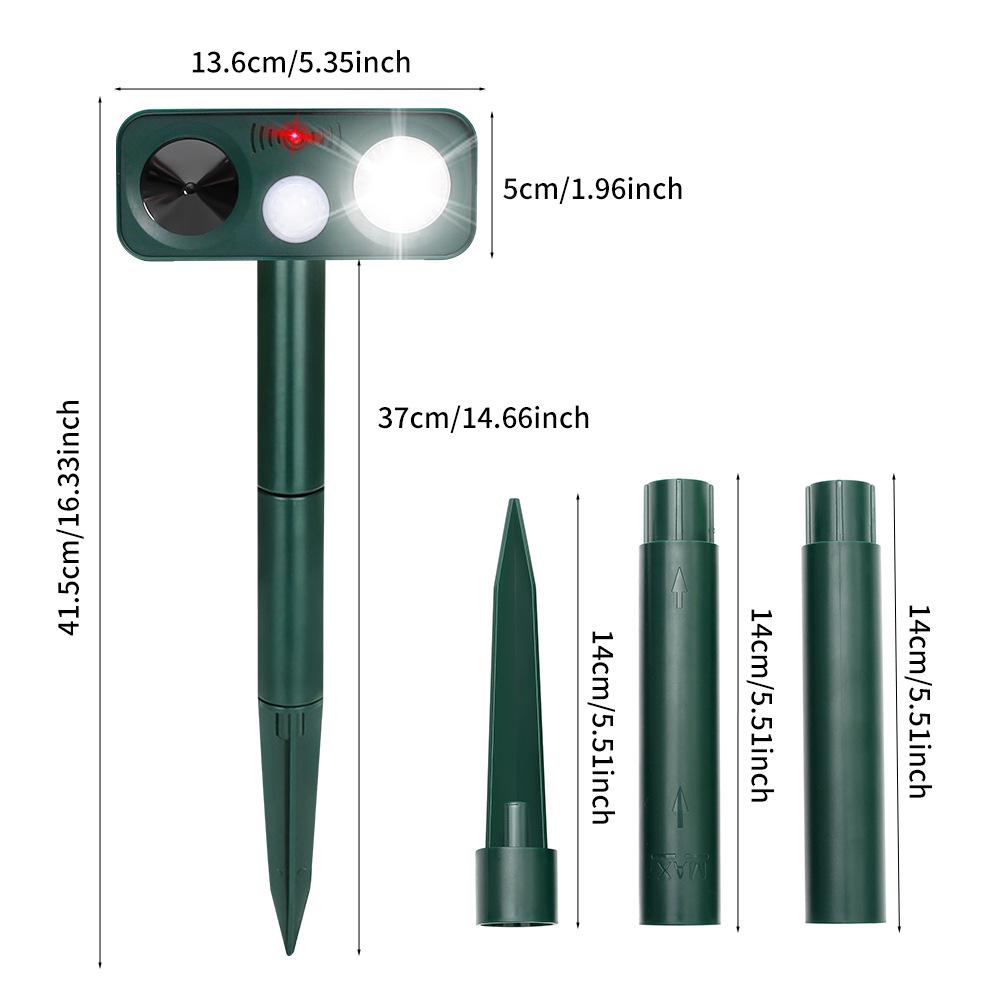 Outdoor Solar-Powered Waterproof Animal, Bird & Insect Repeller with Infrared Induction